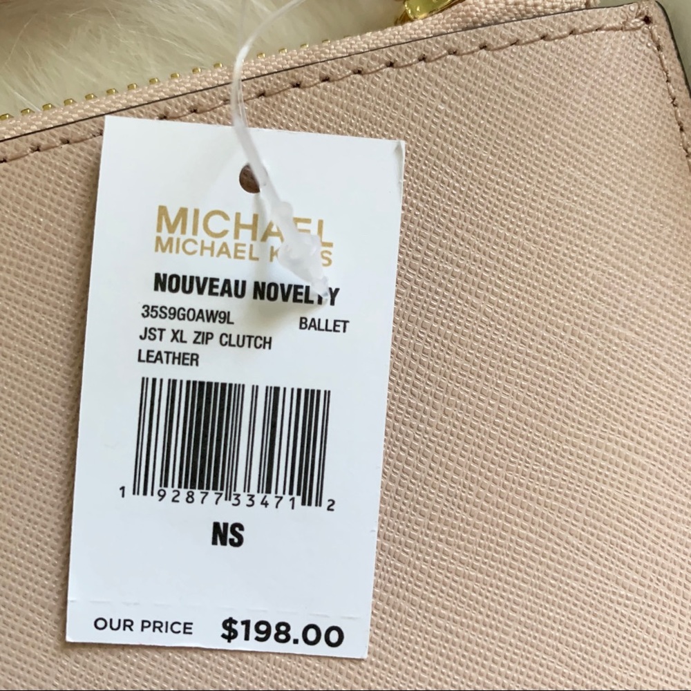 Michael Kors nouveau novelty xl zip clutch ballet - Picture 4 of 6